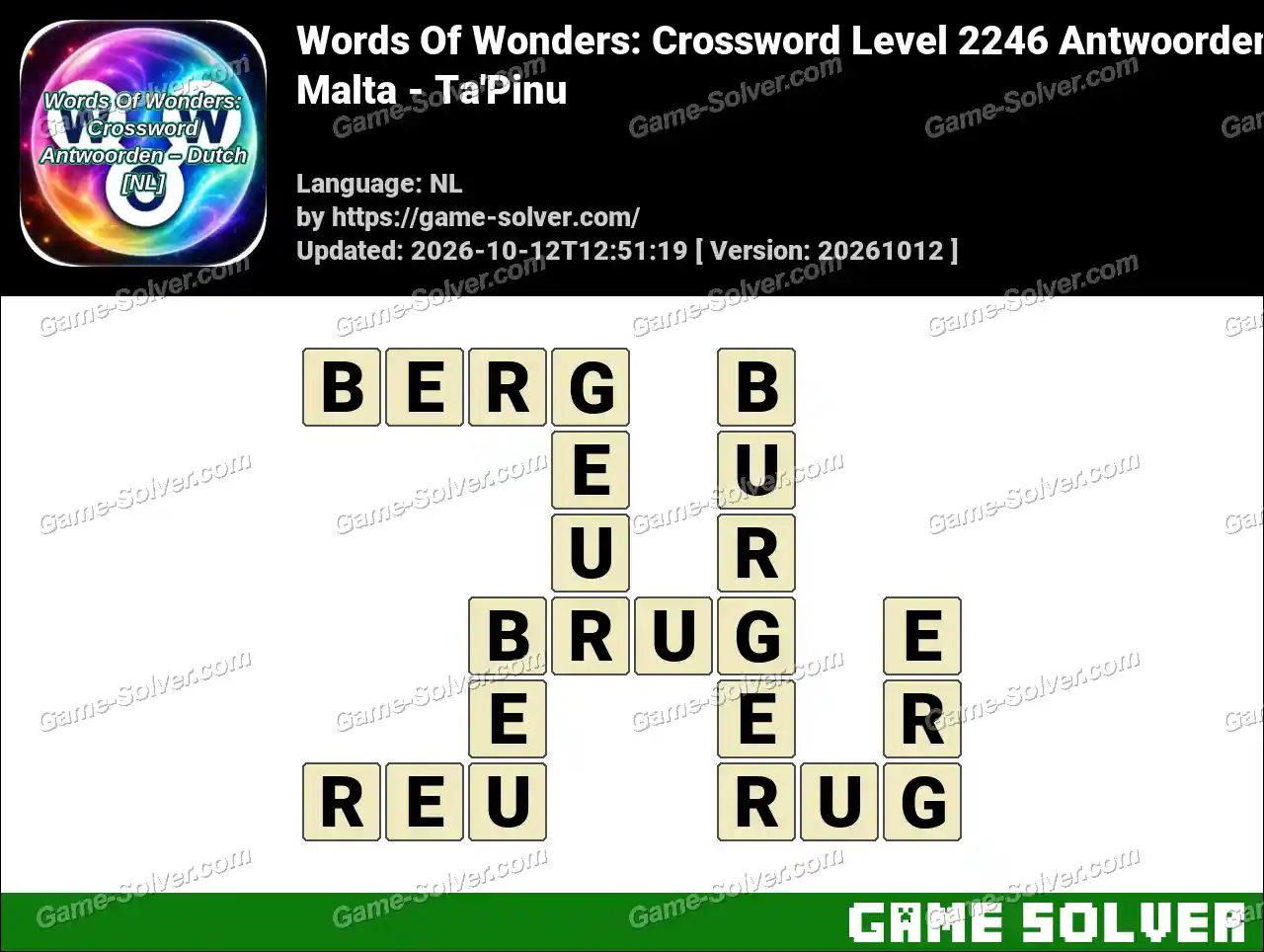Words Of Wonders: Crossword Level 2246 Antwoorden – Malta – Ta’Pinu